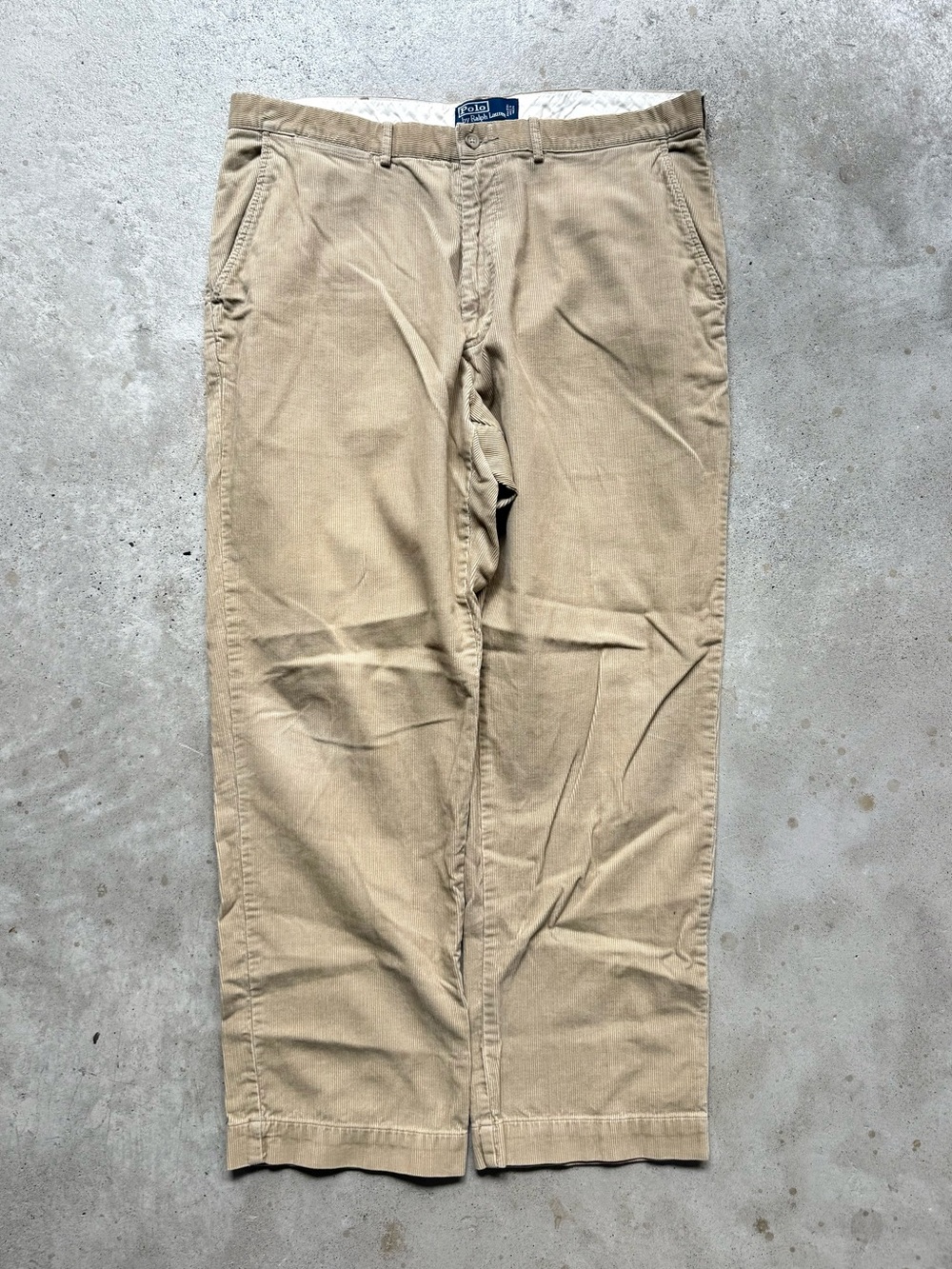 90s Polo Ralph Lauren Tan Corduroy Vintage Men’s Baggy Loose Pants 38x29